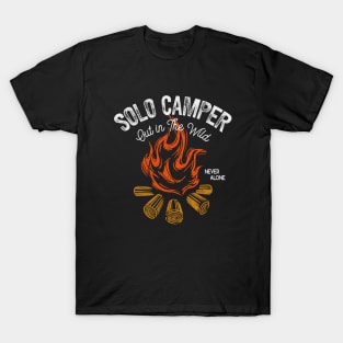 I Love Camping Solo Campers Campfire T-Shirt